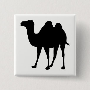 Camel Silhouette Vierkante Button 5,1 Cm