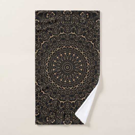 Camel Tan Mandala met elegante symmetrie Bad Handdoek (Handdoek)