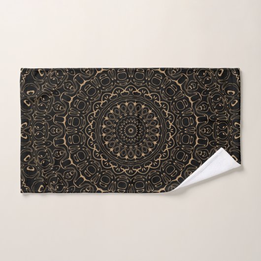 Camel Tan Mandala met elegante symmetrie Bad Handdoek (Handdoek)