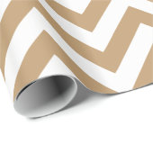 Camel Tan White XL Chevron ZigZag Pattern Cadeaupapier (Rol Hoek)