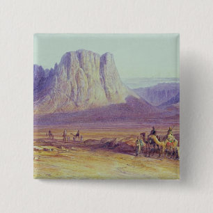 Camel Train, Condessi, Mount Sinai, 1848 Vierkante Button 5,1 Cm