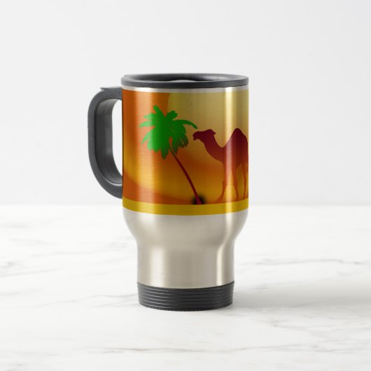 Camel&Trees Sunset Travel Mug Reisbeker (Voorkant links)