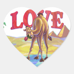 Camel Valentijnsdag Hart Sticker
