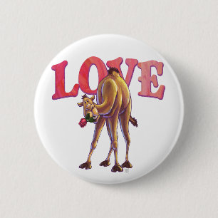 Camel Valentijnsdag Ronde Button 5,7 Cm