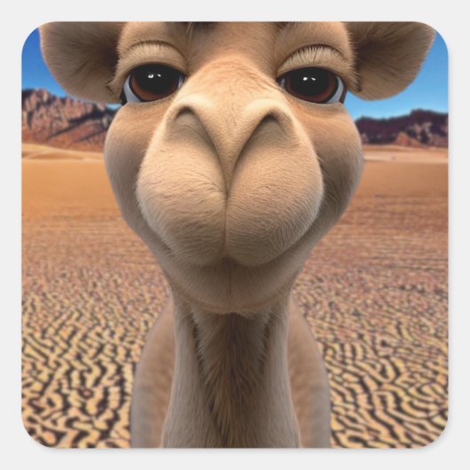 Camel Vierkante Sticker (Voorkant)