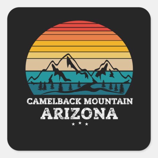 CAMELBACK MOUNTAIN Arizona Vierkante Sticker (Voorkant)