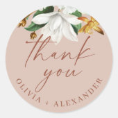  camelia. Bleek roze bruiloft dank u Ronde Sticker (Voorkant)