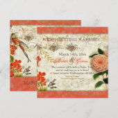 Camélia oiseaux-mouches botaniques faire-part de s (Devant / Derrière)