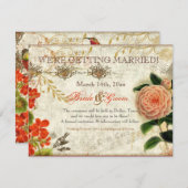 Camélia oiseaux-mouches botaniques Save the Date (Devant / Derrière)