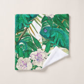 Camélias et caméléons tropicaux (Gant de toilette)