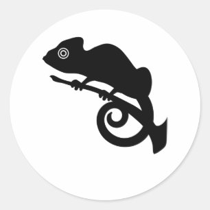 Camelion Lizard Gecko Amphibian Animal Oerwoud Gif Ronde Sticker