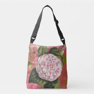 Camellia Elegante Antiek Botanische Collage Crossbody Tas