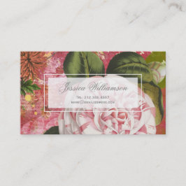 Camellia Floral Collage Visitekaartje