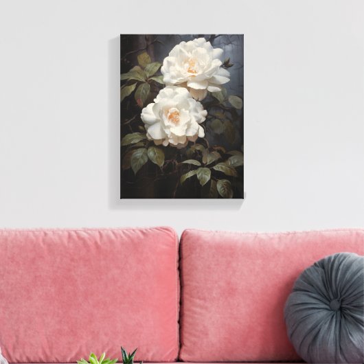 Camellia Flower Stretched Canvas Muurkunst (Insitu (Woonkamer))