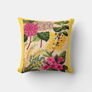 camellia, forsythia, rhododendron en acacia kussen