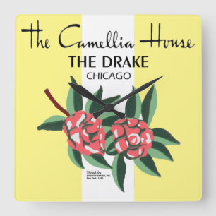 Camellia House, Drake Hotel, Chicago, IL Vierkante Klok