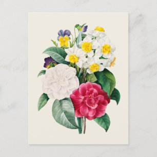 Camellia Narcissus en Pansy Flowers Briefkaart