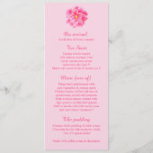 Camellia pink trouwdinermenu menu (Achterkant)