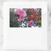 Camellia rose #2 Stickers Joyeux Anniversaire (Sac)