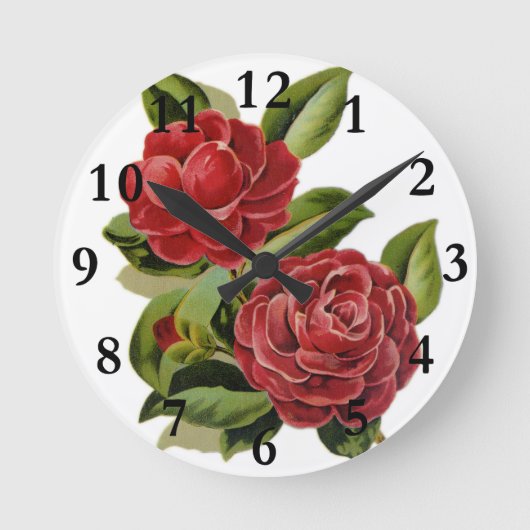 Camellia Wall Clock Ronde Klok (Voorkant)