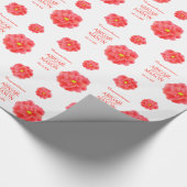 Camellia waterverf bloem rood wit bruiloft wrap cadeaupapier (Hoek)