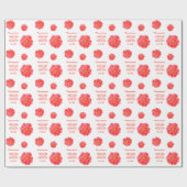 Camellia waterverf bloem rood wit bruiloft wrap cadeaupapier (Vlak)