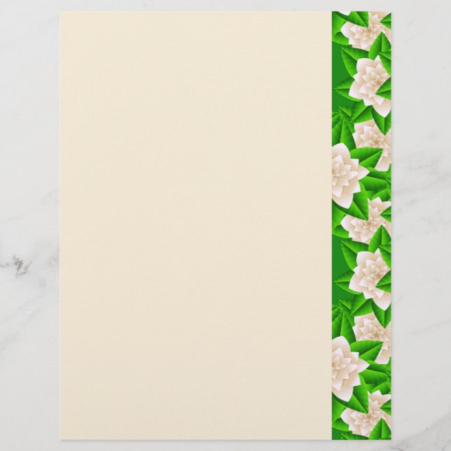 Camellias blancs et Feuilles verts (Devant)