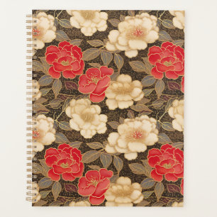 Camellias rouge et blanc Planificateur Chiyogami