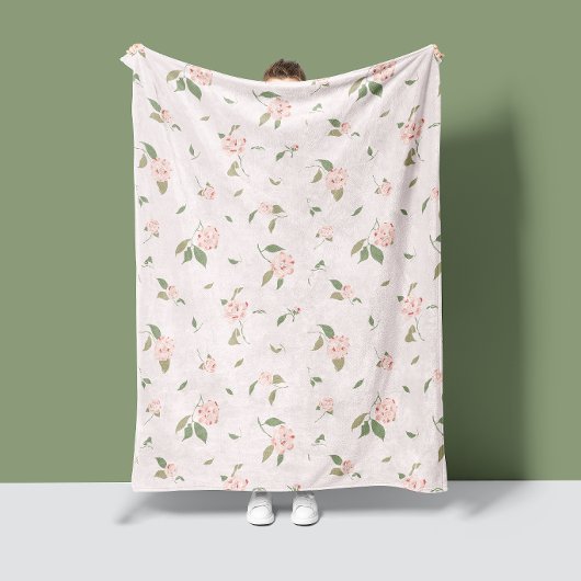Camelliatuin met blos - Delicate bloemcomfort Fleece Deken