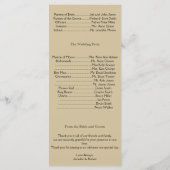 Camelot Gold met Black Scrolls Trouwprogramma Programma (Achterkant)