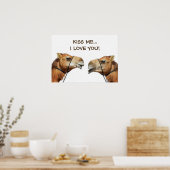 Camels Kissing Funny Poster (Cuisine)