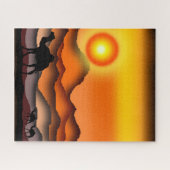 Camels op de Sunset Desert Puzzle Gift - Schildere Legpuzzel (Horizontaal)