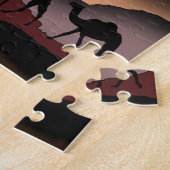 Camels op de Sunset Desert Puzzle Gift - Schildere Legpuzzel (Zijkant)
