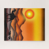 Camels Puzzle Sunset Desert (Horizontal)