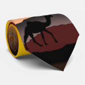 Camels Silhouette dans le désert Sunset Cravate (Roulé)