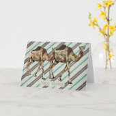 Camels Stripes Verjaardag Kaart (Gele Bloem)