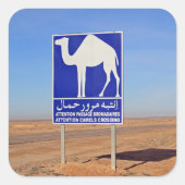 Camels-teken, Tunesië Vierkante Sticker (Voorkant)
