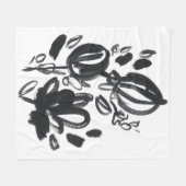 Cameo Bloom - Zwart-wit Fleece Deken (Voorkant (Horizontaal))