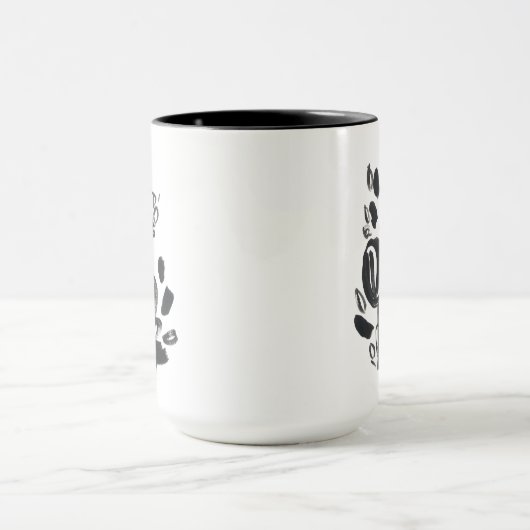 Cameo Bloom - Zwart-wit Mok (Midden)