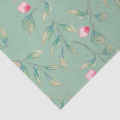 Cameo Green Floral Tissue Paper Tissuepapier (Detail)