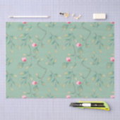 Cameo Green Floral Tissue Paper Tissuepapier (Craft)