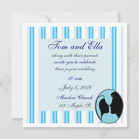Cameo Kiss Silhouette Mariage Invitations (Devant)