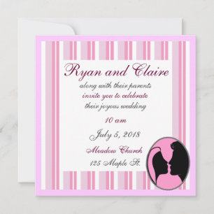 Cameo Kiss Silhouette Mariage Invitations