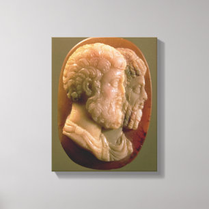 Cameo met Marcus Aurelius (121-180) en Luci Canvas Afdruk