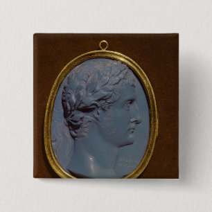 Cameo met profiel Tiberius Vierkante Button 5,1 Cm
