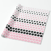 Cameo Pink en Black Polka Dot Cadeaupapier (Uitgerold)