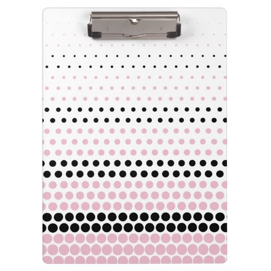 Cameo Pink en Black Polka Dot Klembord (Voorkant)