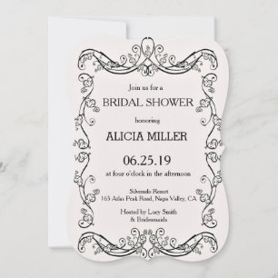 Cameo Pink French Vines Lijst Bridal Couple Shower Kaart