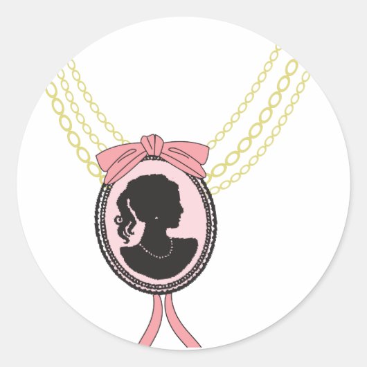 cameo ronde sticker (Voorkant)