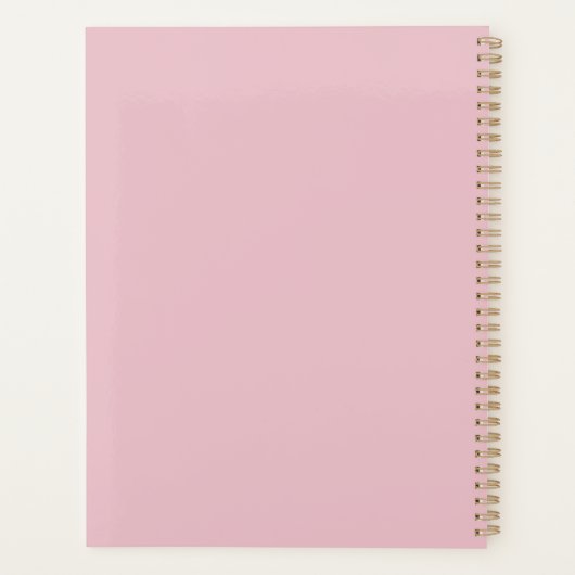 Cameo roze elegante aangepaste planner (Achterkant)